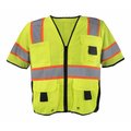 Ironwear Polyester Mesh Safety Vest Class 3 w/ Zipper & Radio Clips (Lime/2X-Large) 1296-LZ-RD-2XL